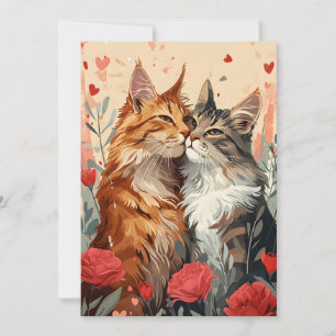 Maine Coon Valentijnsdag Feestdagenkaart