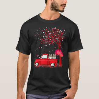 Maine Coon Valentijnsdag S Cats Red Truck Hearts T-shirt