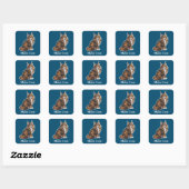 Maine Coon Vierkante Sticker (Vel)