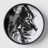 Maine Coon Wall Clock: Black & White Cat Home Deco (Voorkant)