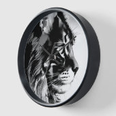 Maine Coon Wall Clock: Black & White Cat Home Deco (Hoek)