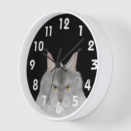 Maine Coon wandklok (Hoek)