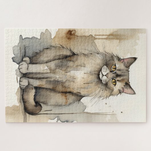 Maine Coon Waterverf Legpuzzel (Horizontaal)