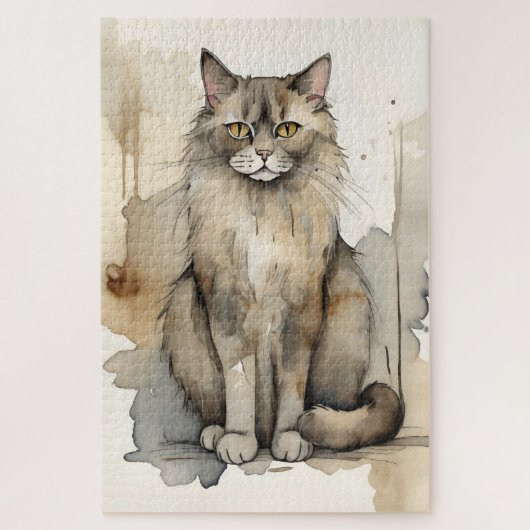 Maine Coon Waterverf Legpuzzel (Verticaal)