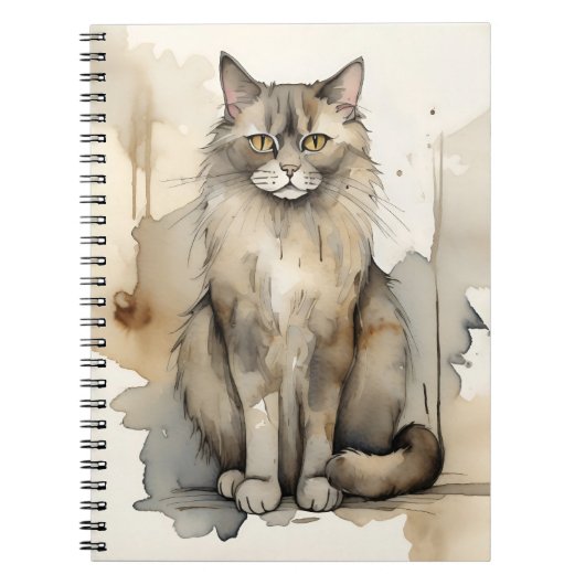 Maine Coon Waterverf Notitieboek (Voorkant)