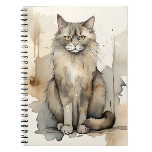 Maine Coon Waterverf Notitieboek (Voorkant)