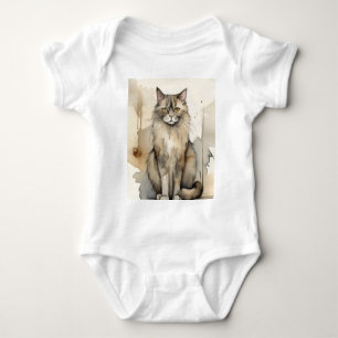Maine Coon Waterverf Romper