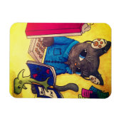 Maine Coon Writer Cat, acrylkatten Magnet Magneet (Horizontaal)