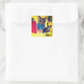 Maine Coon Writer Cat Vierkante Sticker (Tas)