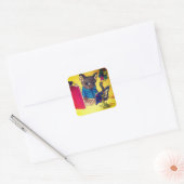 Maine Coon Writer Cat Vierkante Sticker (Envelop)