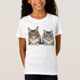 Maine Coon & Zilver Tabby voor kattenmoeders T-shirt