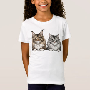 Maine Coon & Zilver Tabby voor kattenmoeders T-shirt