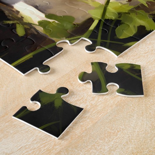 Maine Coon Zittend in Tuin Legpuzzel (Zijkant)