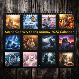 Maine Coons 202x de reis van een jaar Kalender