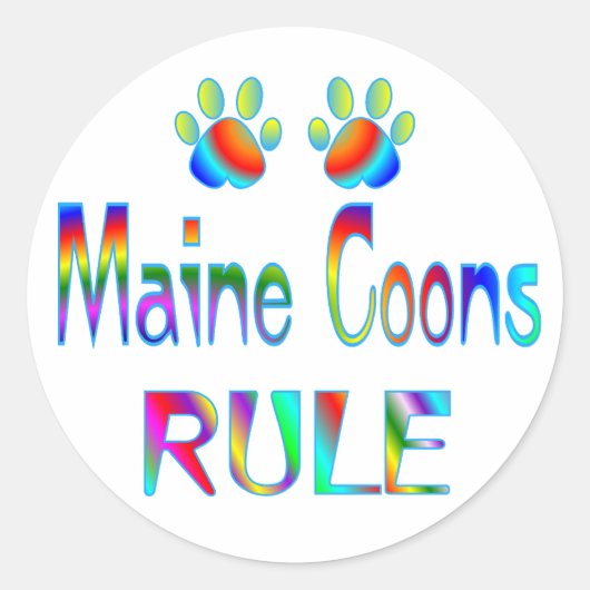 Maine Coons Rule Ronde Sticker (Voorkant)