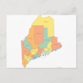 Maine County Map Briefkaart (Voorkant)