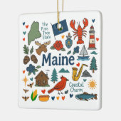 Maine Custom Family Trip Christmas Keramisch Ornament (Links)