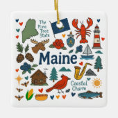 Maine Custom Family Trip Christmas Keramisch Ornament (Voorkant)
