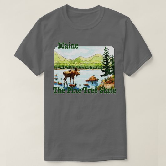 Maine De Pijnboom Staat T-shirt (Design voorkant)