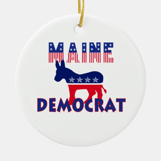 Maine Democraat Keramisch Ornament (Voorkant)
