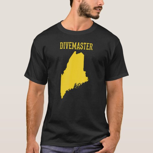 Maine Divemaster Duik Instructeur Duik Vlag T-shirt (Voorkant)