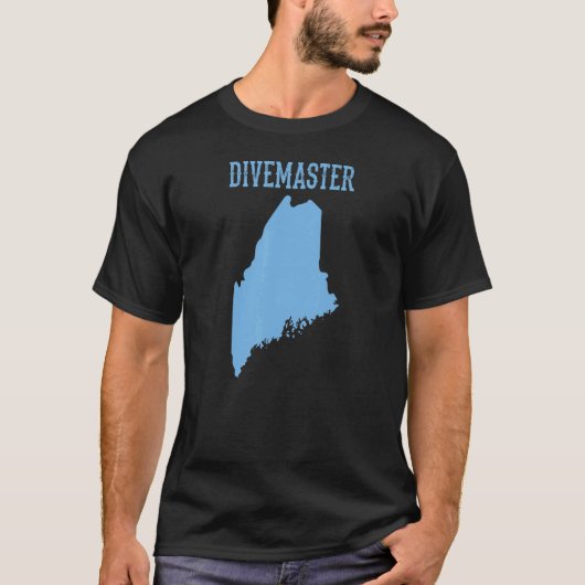 Maine Divemaster Duik Instructeur Duik Vlag T-shirt (Voorkant)