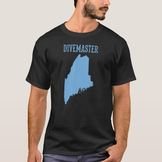 Maine Divemaster Scuba Diving Instructor Dive Flag T-shirt (Voorkant)