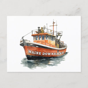 Maine Downeast Boat Vist Briefkaart