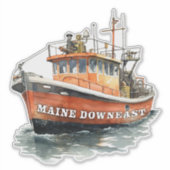 Maine Downeast Boat Vist Sticker (Voorkant)