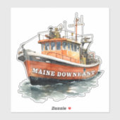 Maine Downeast Boat Vist Sticker (Vel)