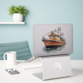 Maine Downeast Boat Vist Sticker (Laptop op bureau)