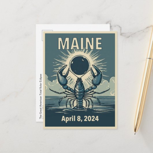 Maine Eclipse Briefkaart (Voorkant / Achterkant in situ)