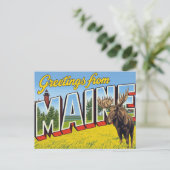 Maine Eland en Vuurtoren Briefkaart (Staand voorkant)