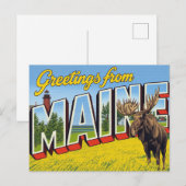 Maine Eland en Vuurtoren Briefkaart (Voorkant / Achterkant)