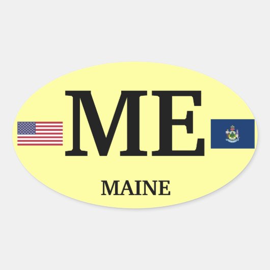 Maine* Europese stijl ovale Sticker (Voorkant)