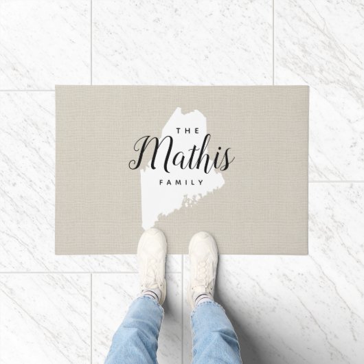Maine Familie Monogram Staat Doormat Deurmat (Binnen)
