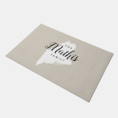 Maine Familie Monogram Staat Doormat Deurmat (Schuin)
