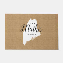 Maine Familie Monogram Staat Doormat