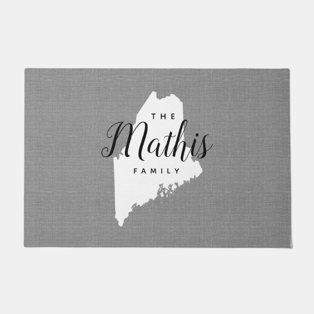 Maine Familie Monogram Staat Doormat Deurmat (Voorkant)