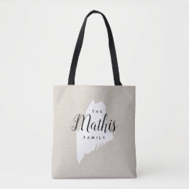 Maine Family Monogram State Canvas tas