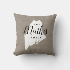 Maine Family Monogram State Sierkussen