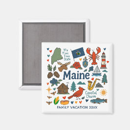 Maine Family Trip Keepsake Custom Magneet