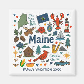 Maine Family Trip Keepsake Custom Magneet (Voorkant)