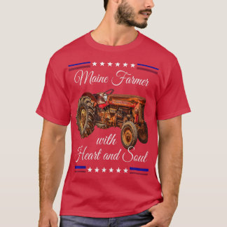 Maine Farmer Retro T-shirt