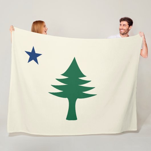 Maine Flag 1901 Fleece Deken (In situ)