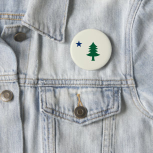 Maine Flag Pin 1901 Ronde Button 5,7 Cm