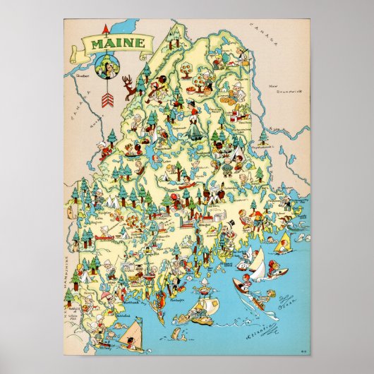 Maine Funny Map Poster (Voorkant)