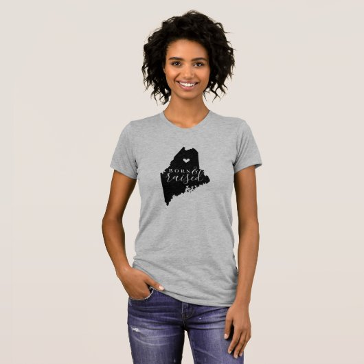Maine Geboren en getogen State T-shirt (Voorkant volledig)