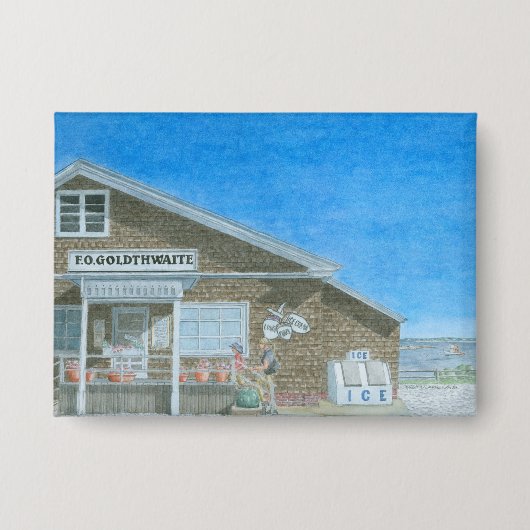 Maine General Store Aquarel Button (Voorkant)