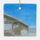 Maine General Store Aquarel Keramisch Ornament (Achterkant)